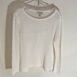 New w/out tags white cotton open-stitch tunic sweater, size PM, from Appleseed's